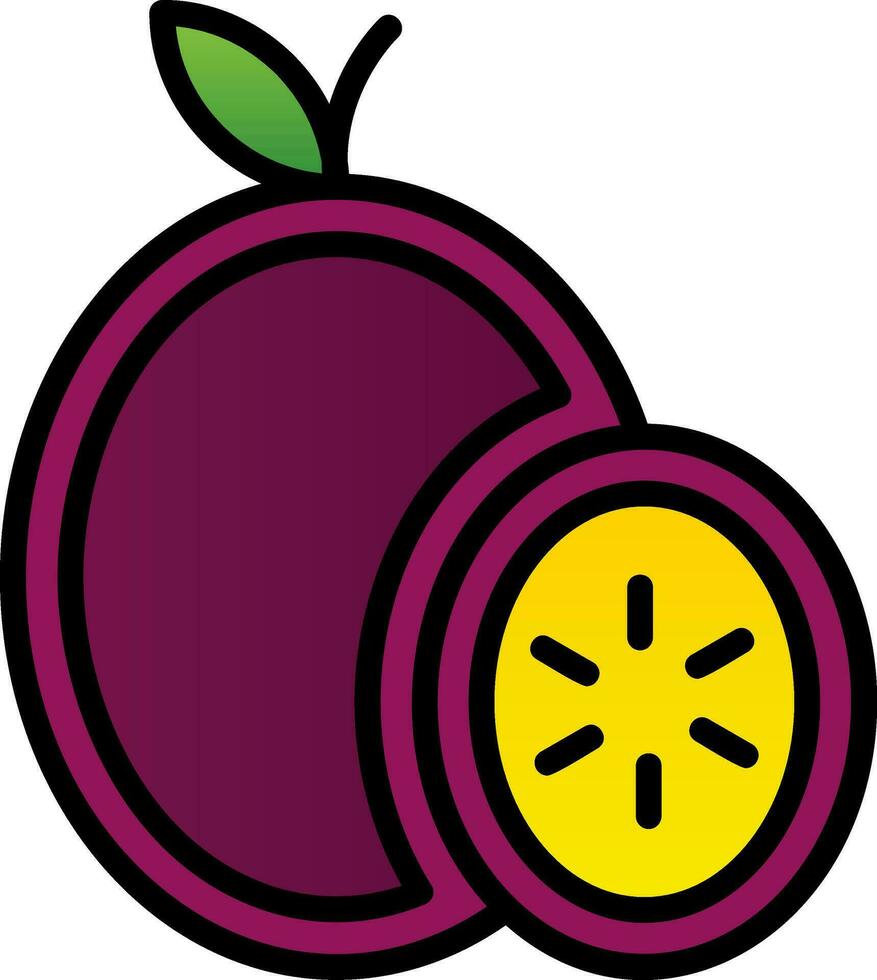 Passion fruit Vector Icon Design