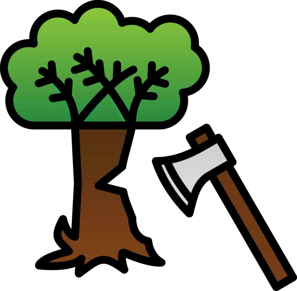 Tree cutting Vector Icon Design