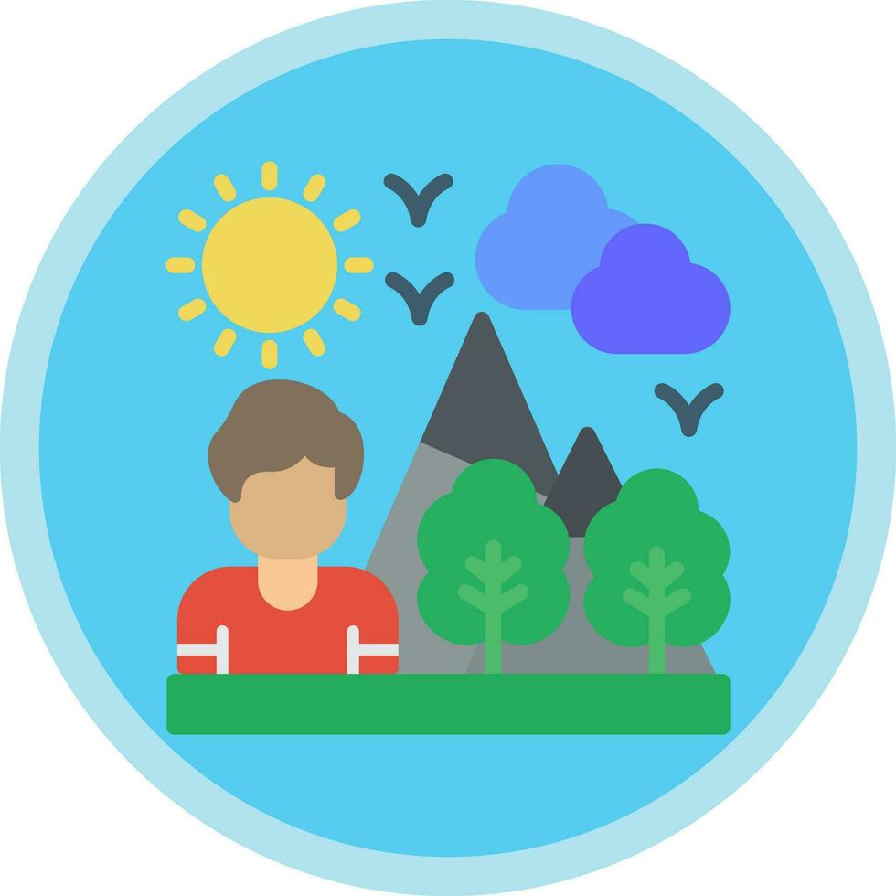 Hiking Vector Icon Design