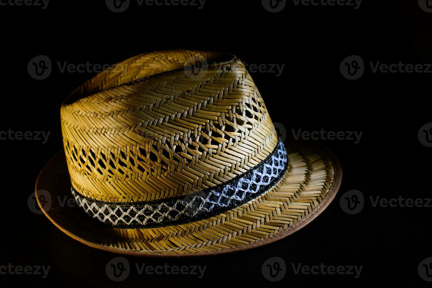 Real straw summer hat photo