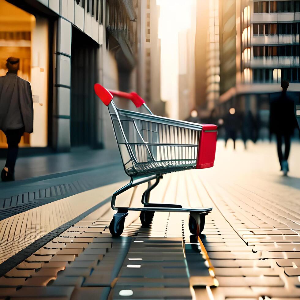 photo a shopping cart with a handle that says shopping on it