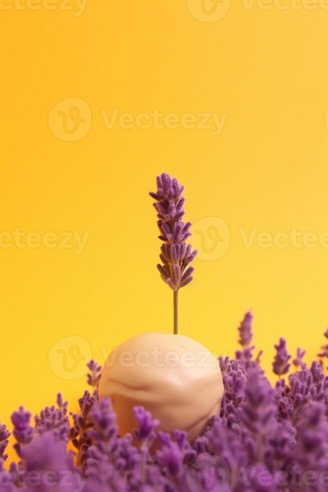 a little lavender on all sides of the picture. AI generative photo