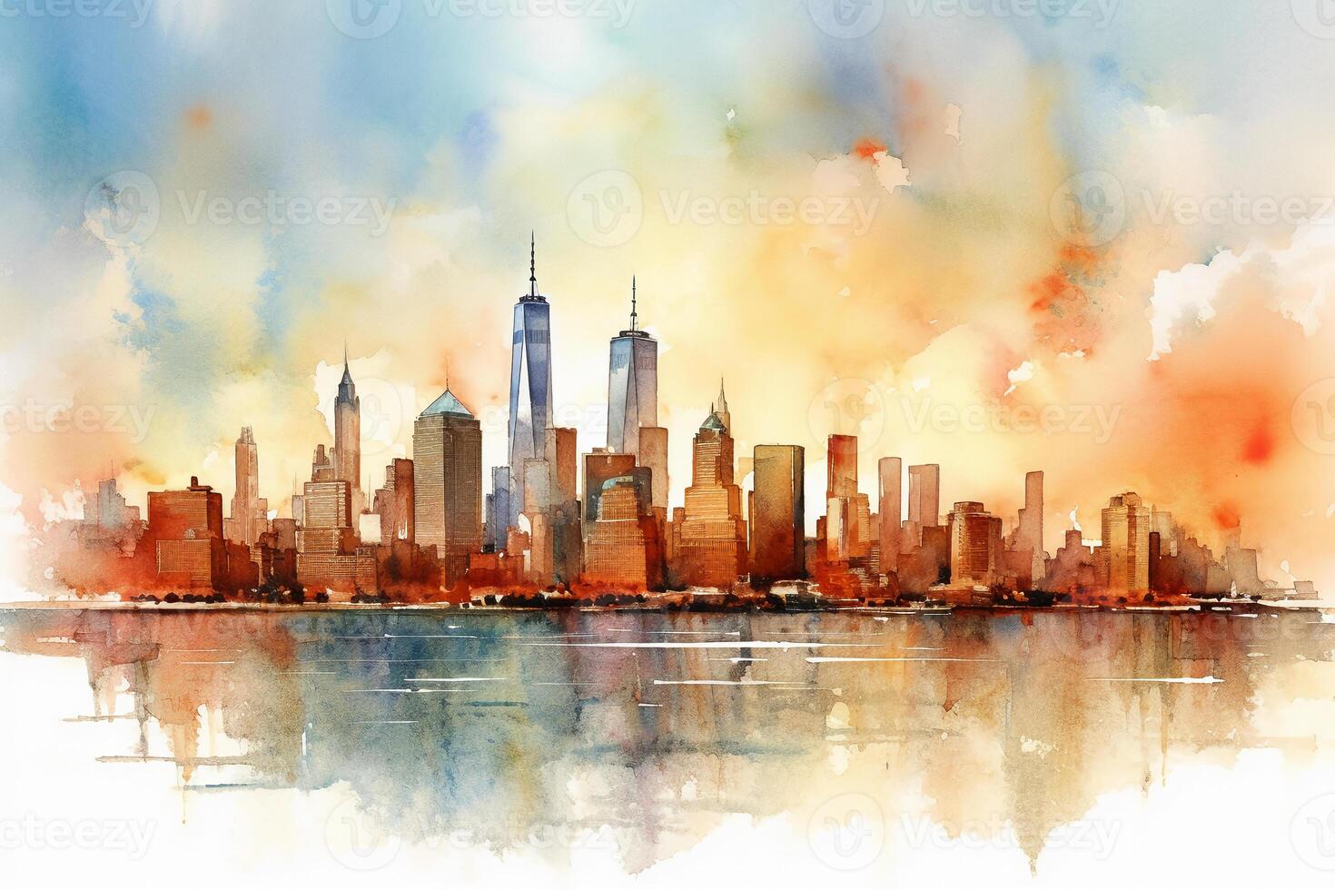 Watercoler new york skyline. photo