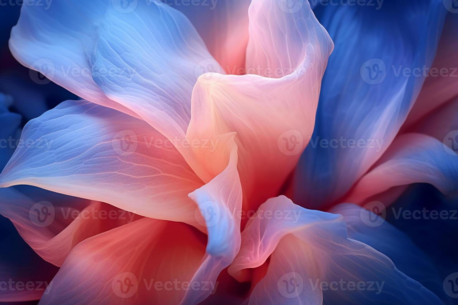 A macro image of a flower petal. AI generative photo