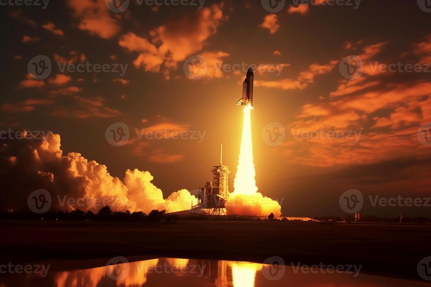 The space shuttles launching. AI generative photo