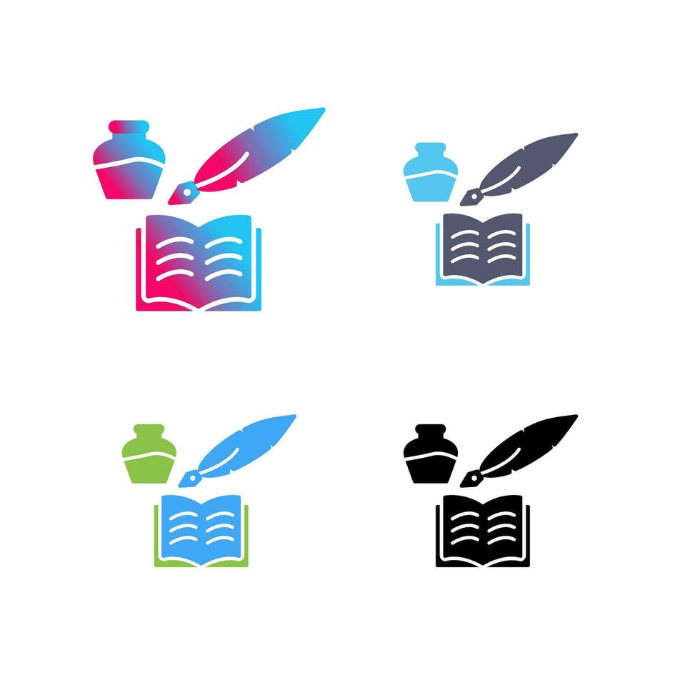 Unique Quill and Book Vector Icon