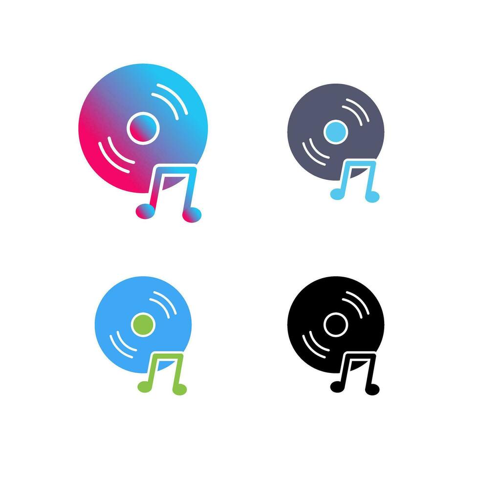 icono de vector de cd de música única