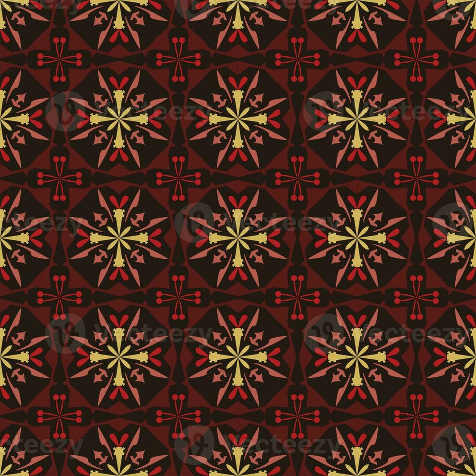 New Year Floral Seamless Pattern Background Garden Nature Damask Aboriginal Ornament Art photo