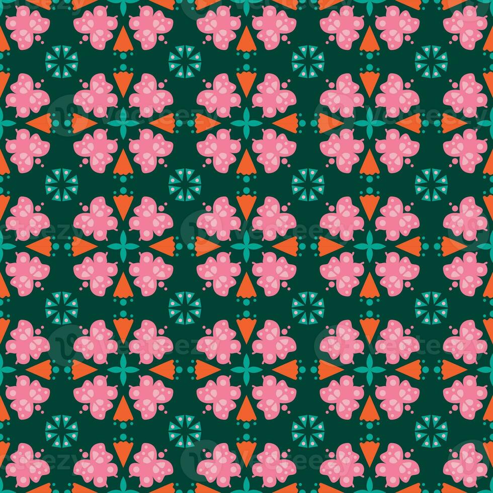 Floral Seamless Pattern Background Garden Nature Damask Aboriginal Wedding Ornament Art photo