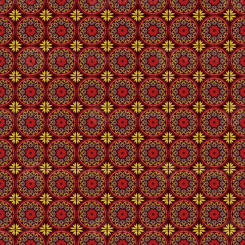 New Year Floral Seamless Pattern Background Garden Nature Damask Aboriginal Ornament Art photo