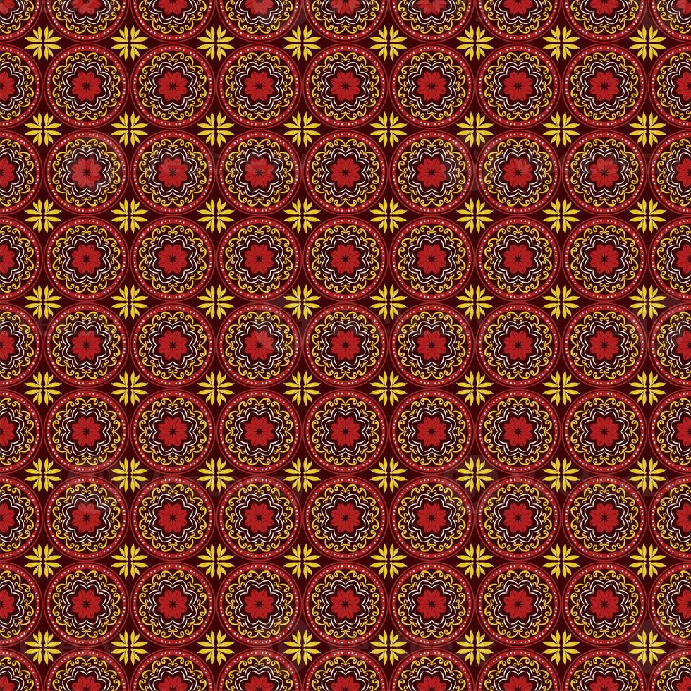 New Year Floral Seamless Pattern Background Garden Nature Damask Aboriginal Ornament Art photo