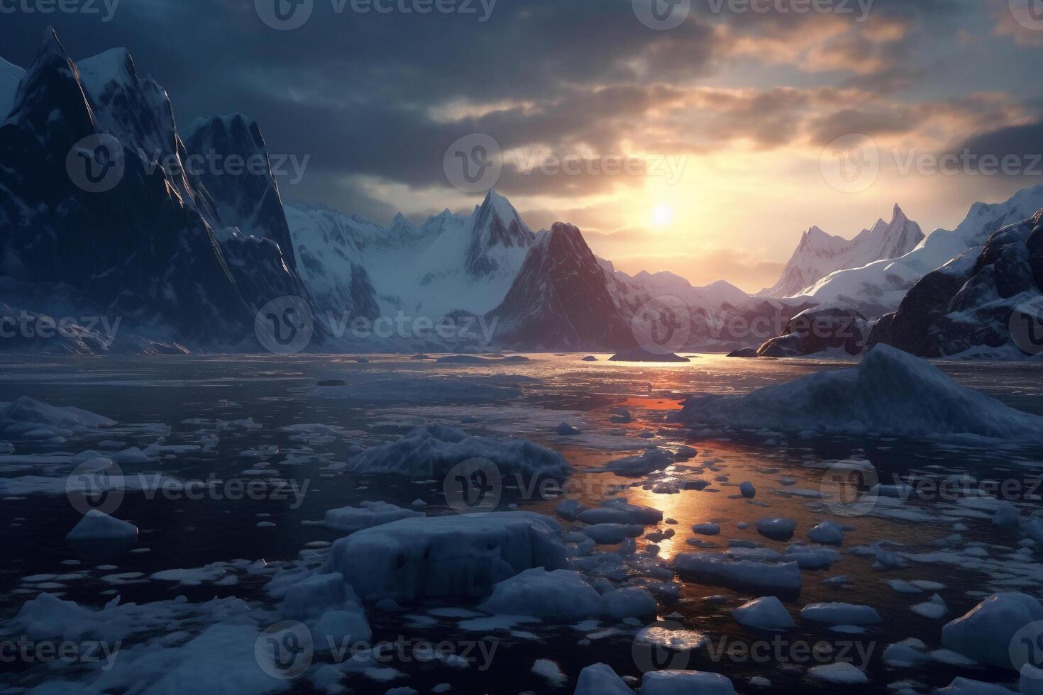 grupo de guerreros capturado esta glacial y glaciar tierra. ai generativo foto