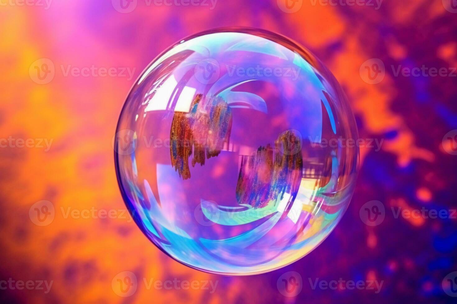 iridiscente jabón burbuja en multicolor antecedentes. ai generativo foto