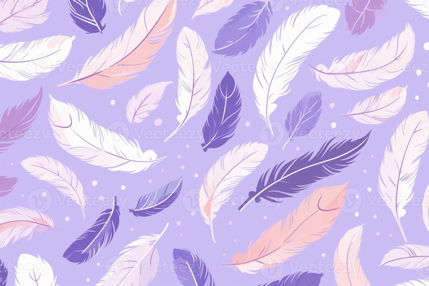 pattern featuring minimalistic and stylized illustrations of feathers. photo
