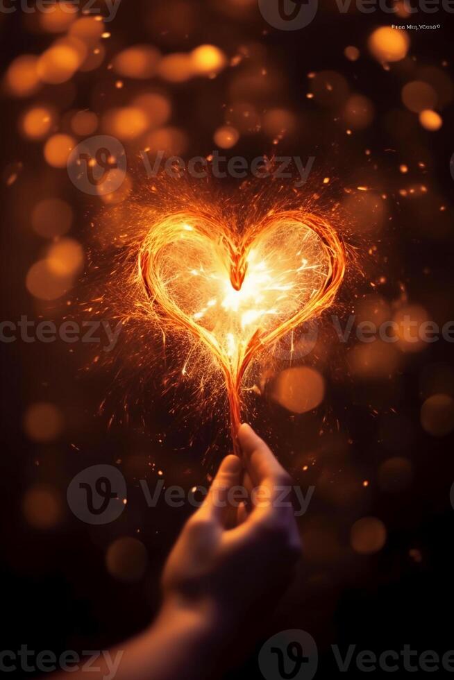 A single spark of love can Ignite your better self, extrude, detailed, rich colors, photography. photo