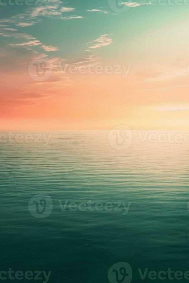 un minimalista móvil fondo de pantalla exhibiendo un sereno marina con suave olas y un distante orilla. ai generativo foto