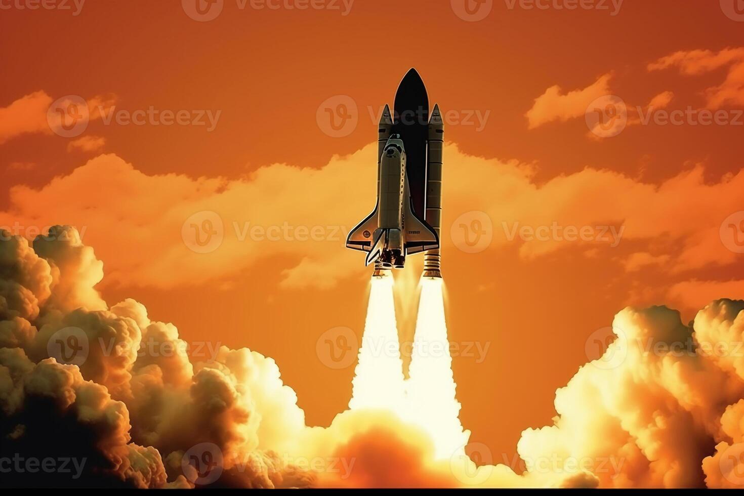 The space shuttles launching. AI generative photo