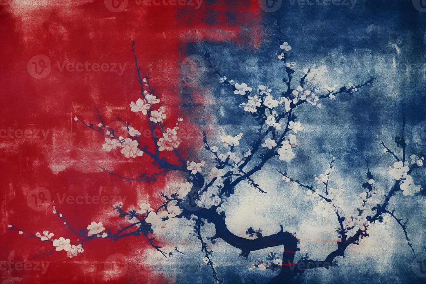 Cyanotype, fabric, background, red. photo