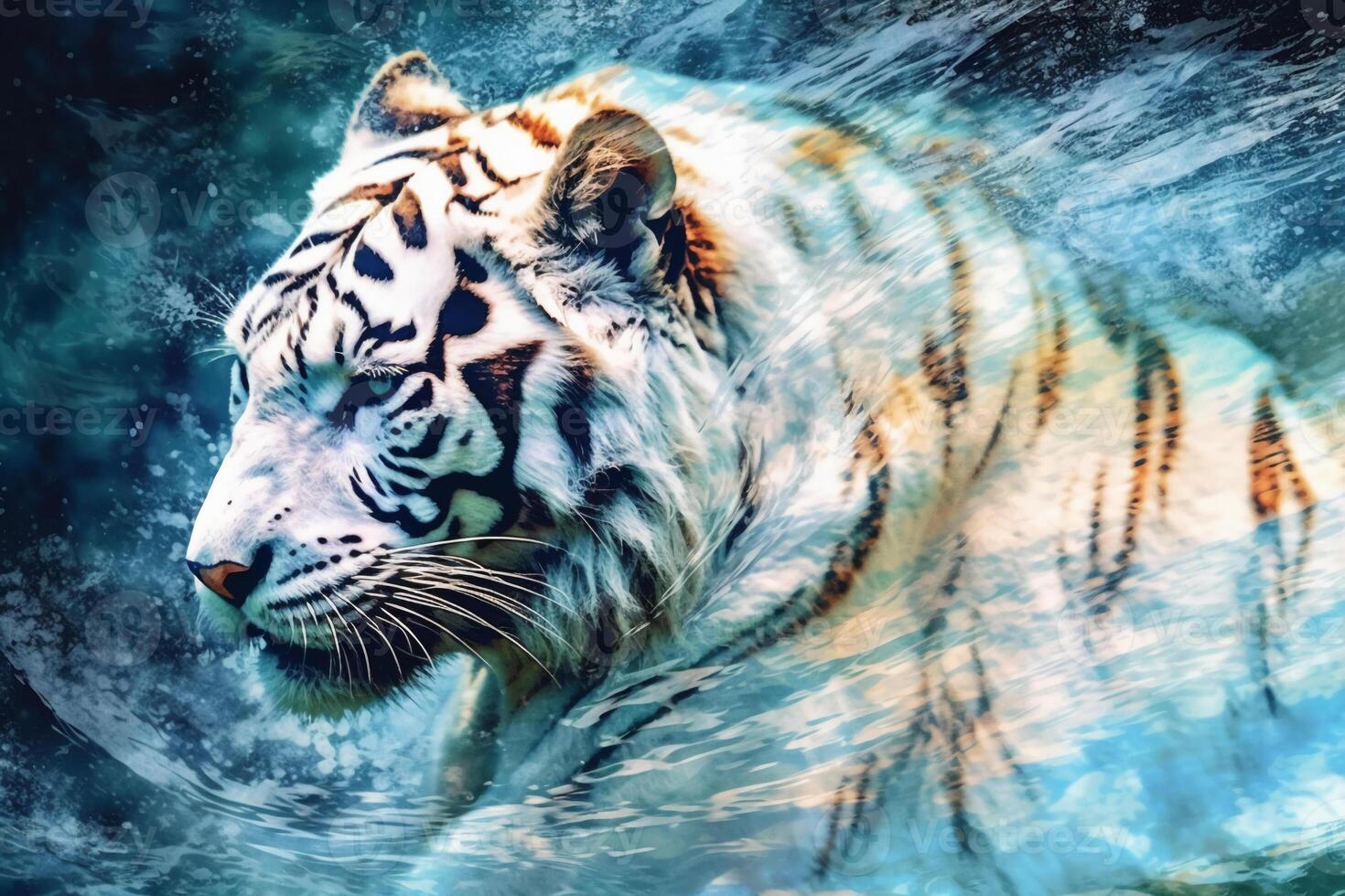 White tiger alcohol ink. photo