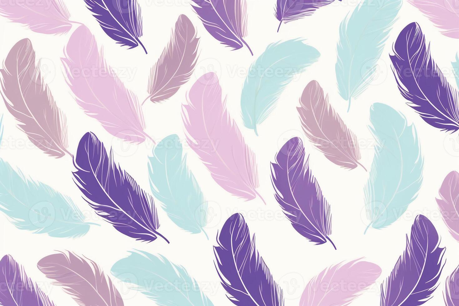 pattern featuring minimalistic and stylized illustrations of feathers. photo
