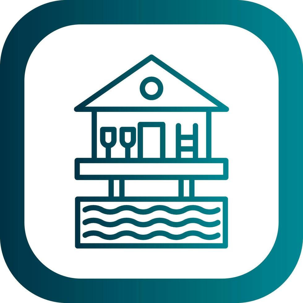 Beach hut Vector Icon Design