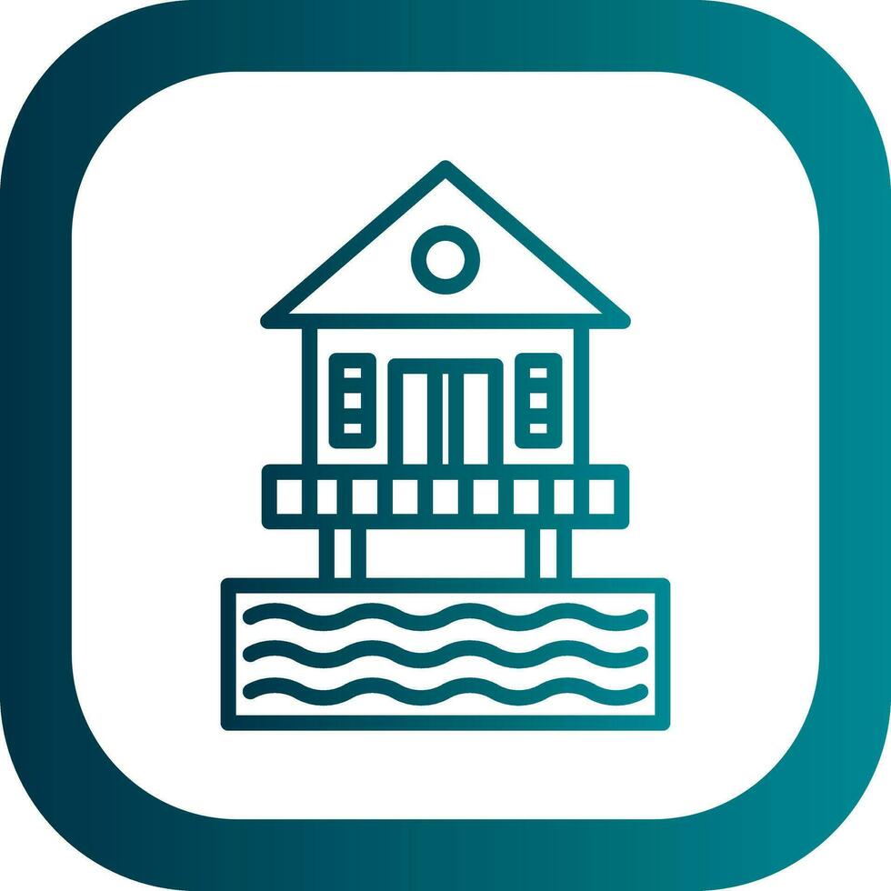 Beach hut Vector Icon Design