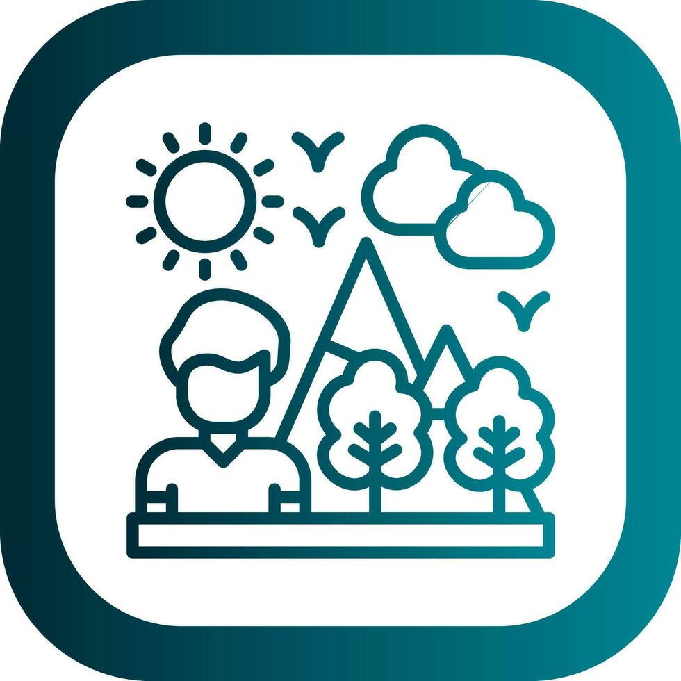 Hiking Vector Icon Design