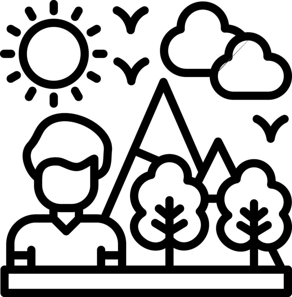 Hiking Vector Icon Design