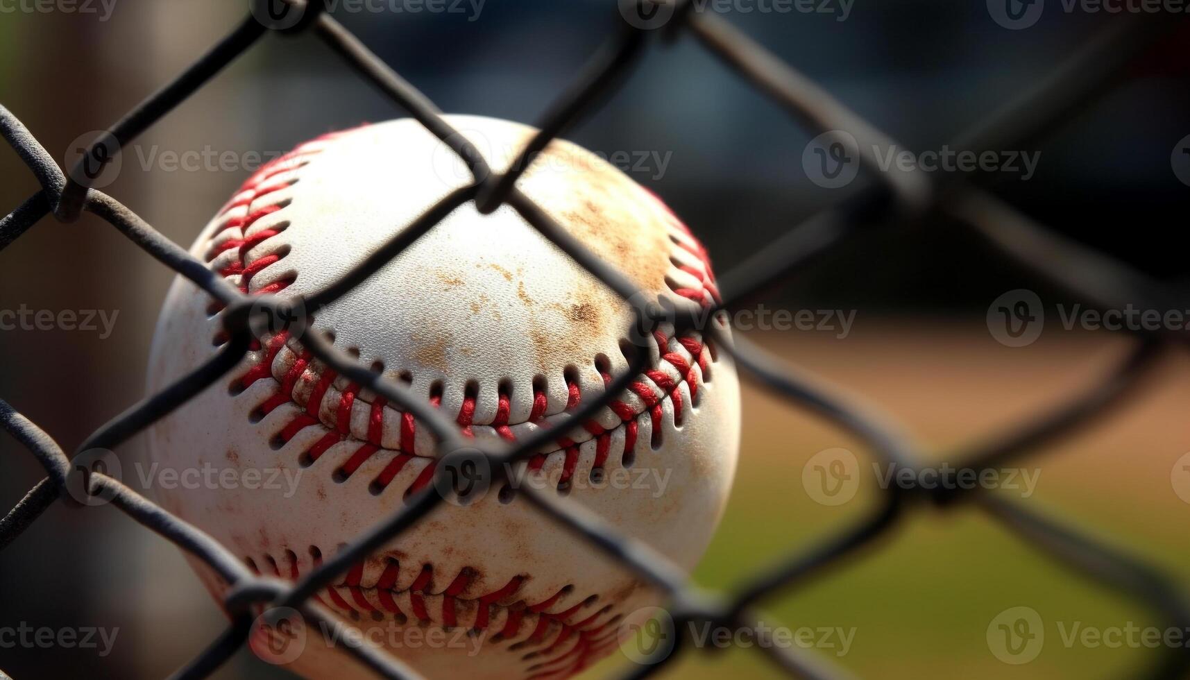 Competitive baseball player catching sphere with leather glove generated by AI photo