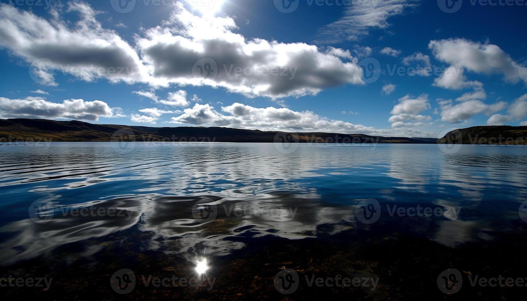 Tranquil scene, mountain range, clear sky majesty generated by AI photo