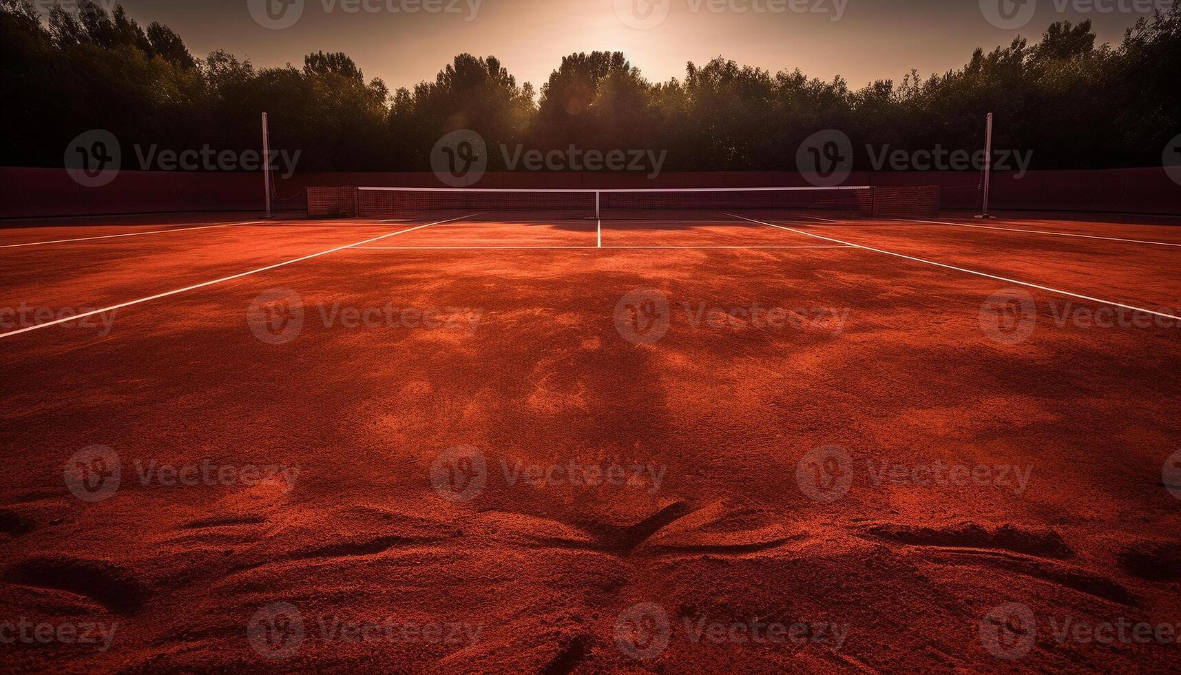 Competitive sport at dusk, illuminated by sunlight generated by AI photo