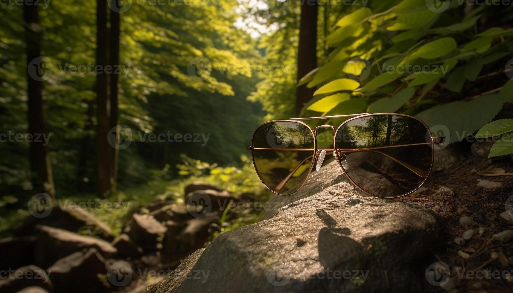 Sun kissed men and women wear sunglasses generated by AI photo