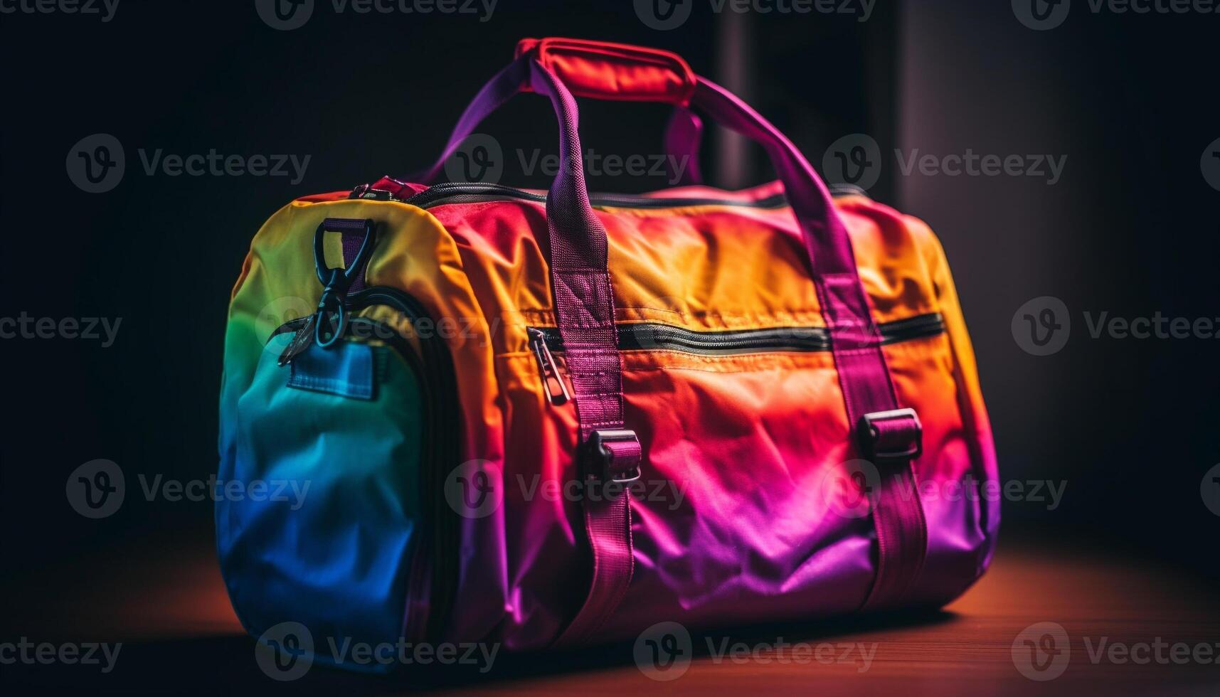 Travel adventure with elegant leather backpack handle generated by AI photo