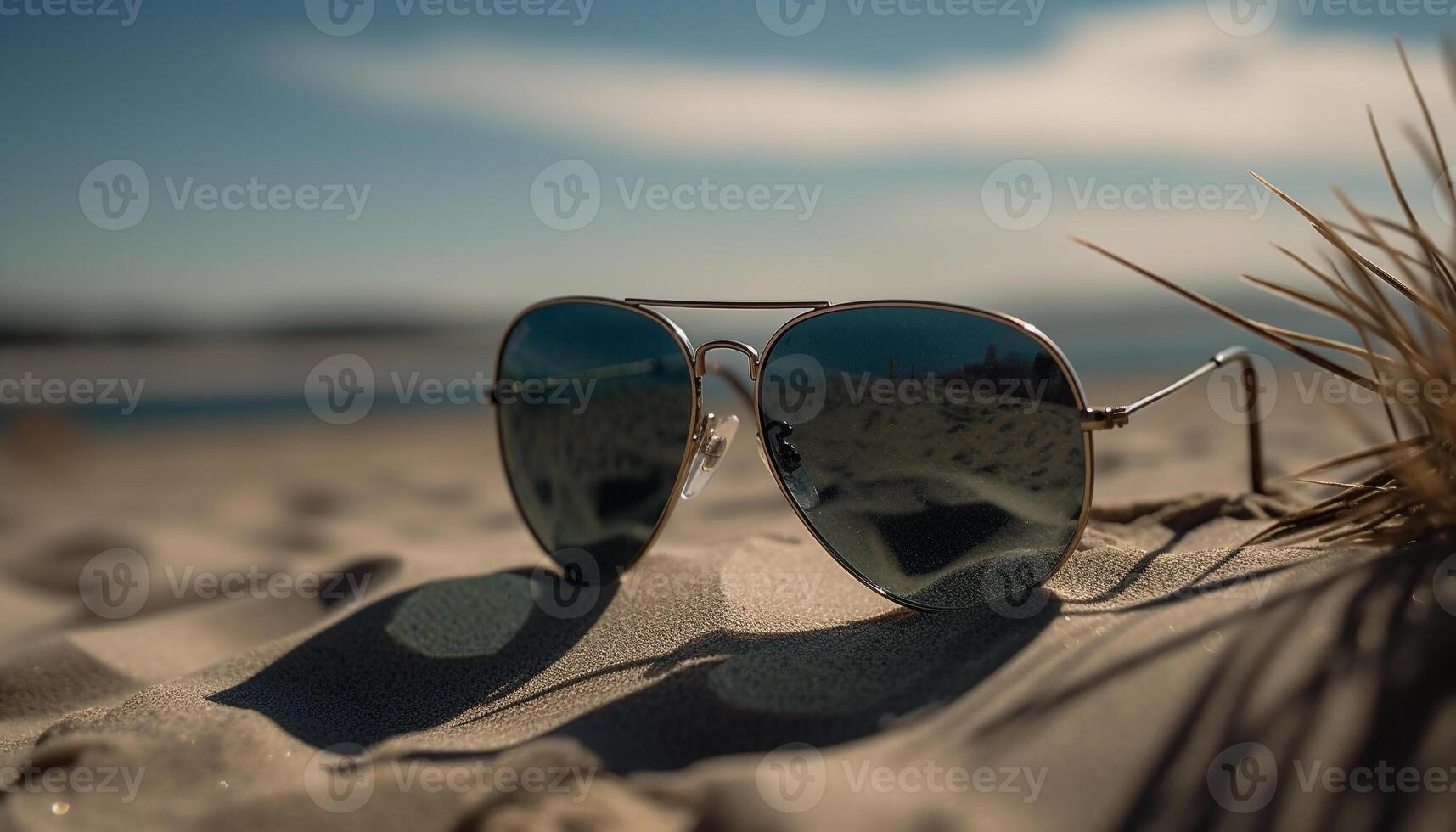 Sunglasses shade eyesight, elegance in summer heat generated by AI photo