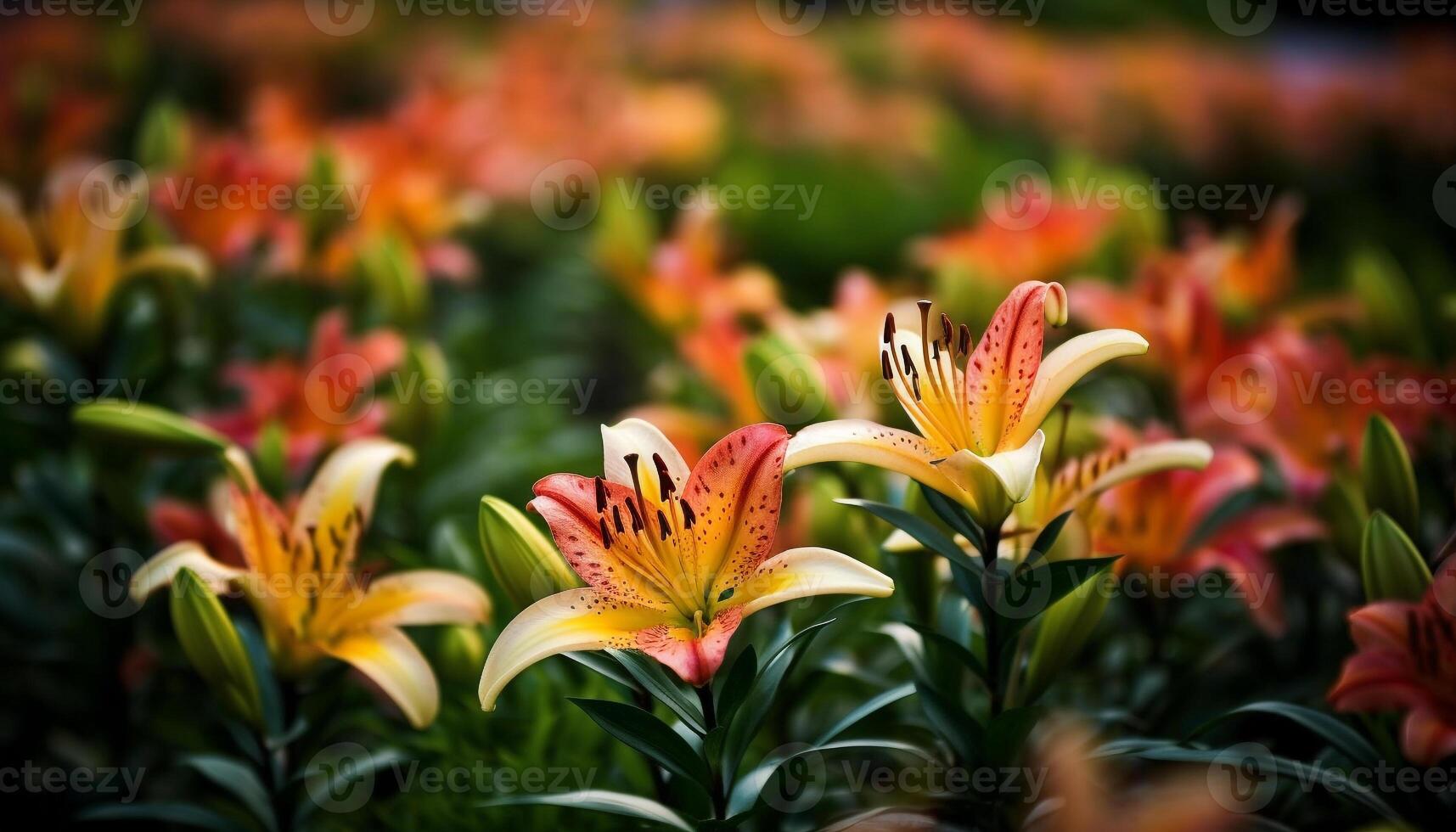 Vibrant bouquet of pink and purple tulips generated by AI photo