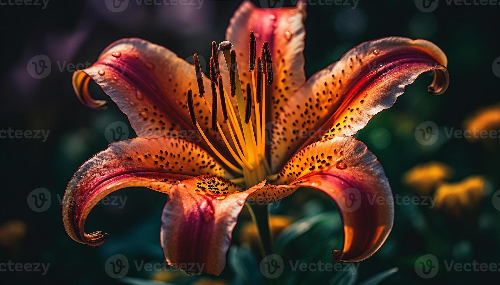 Vibrant petals adorn tropical hibiscus branch underwater   generated by AI photo