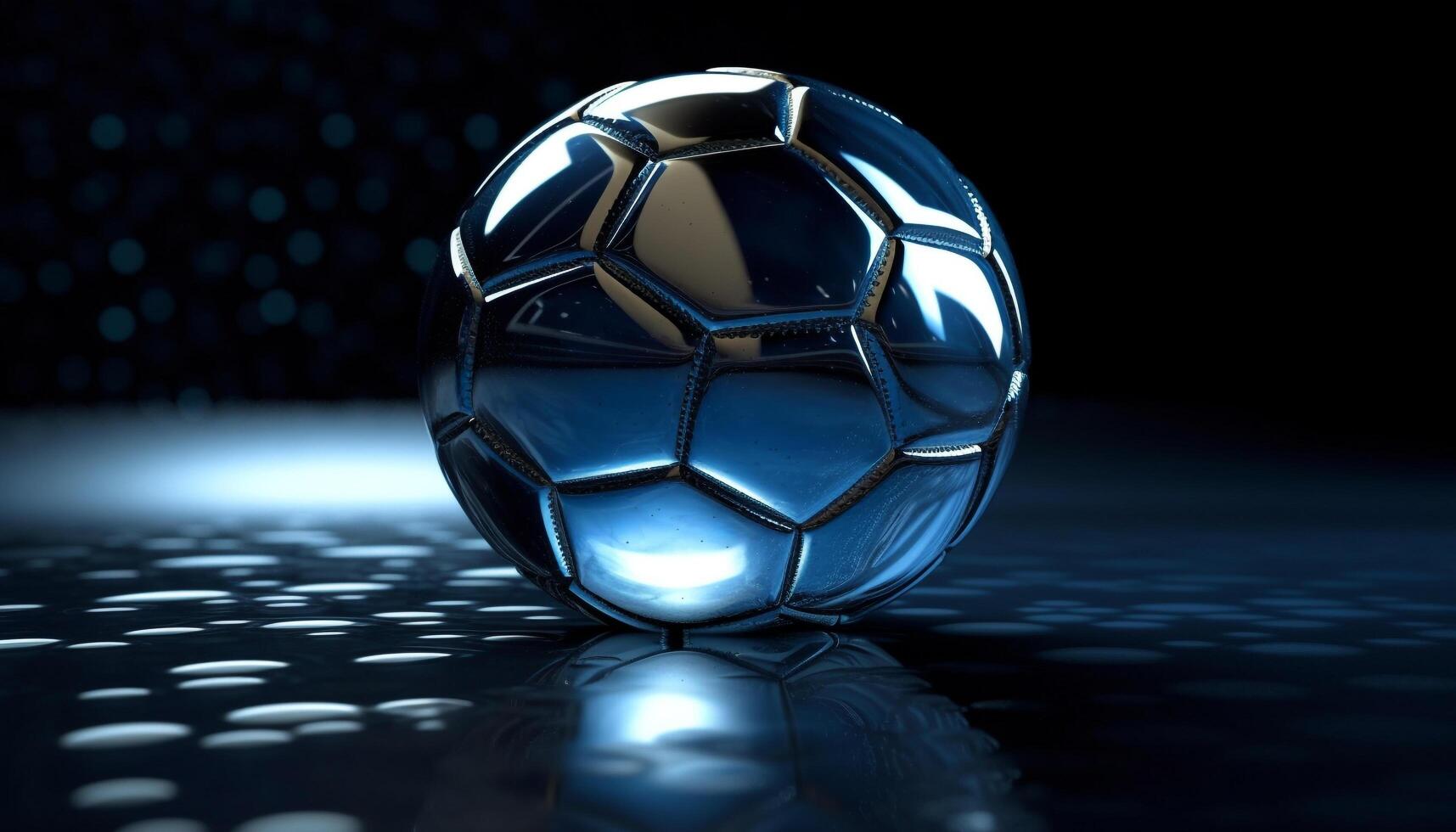 Shiny leather sphere reflects success in competition   generated by AI photo