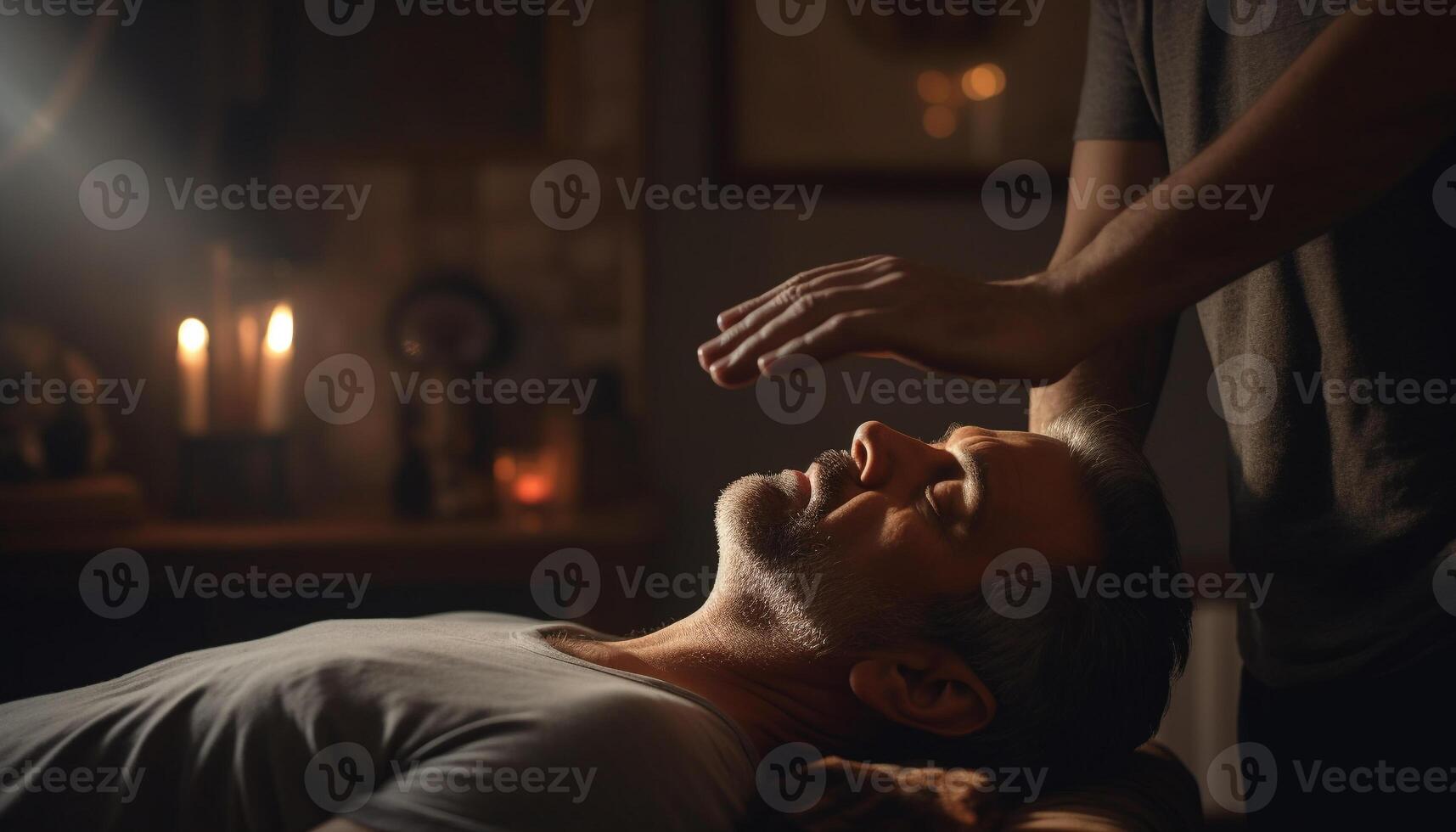 Happy married couple enjoys relaxing night together generated by AI photo