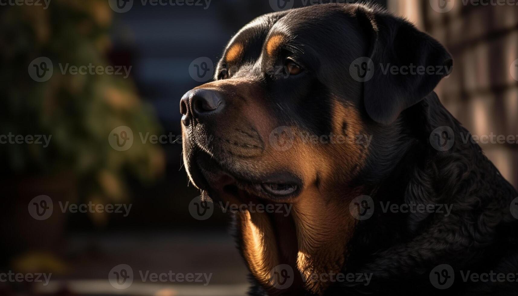 Purebred puppy sitting, looking at camera attentively generated by AI photo