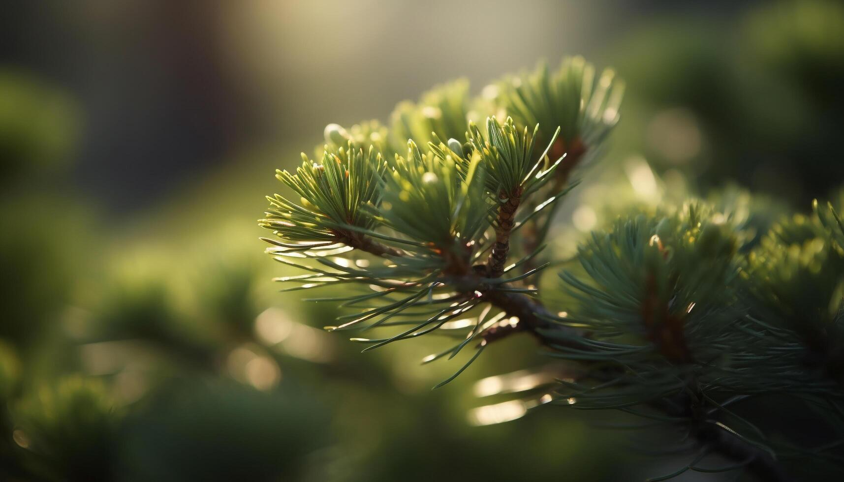 Evergreen coniferous forest, beauty in nature growth generated by AI photo
