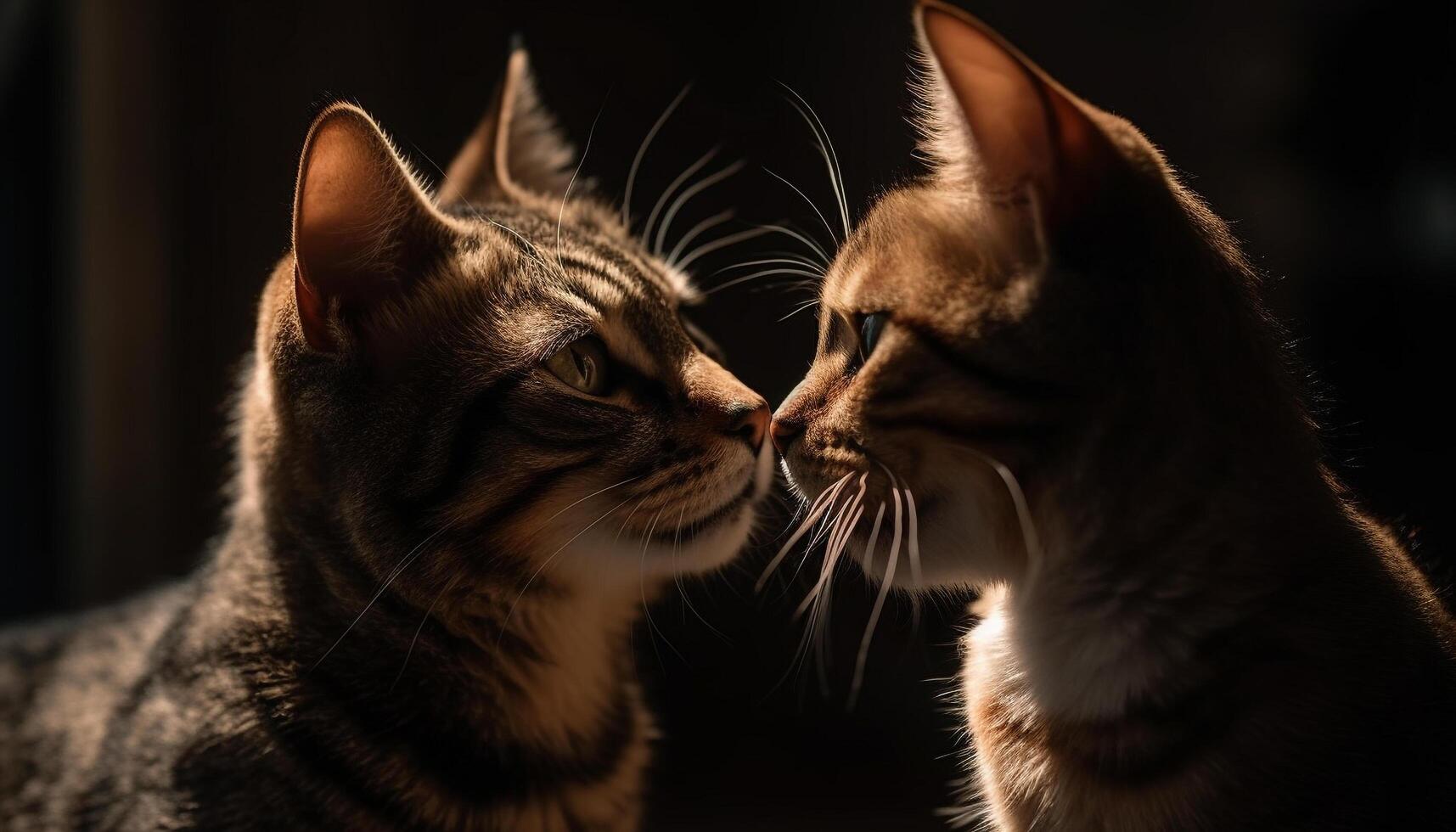 Affectionate kitten staring into your soul with love generated by AI photo