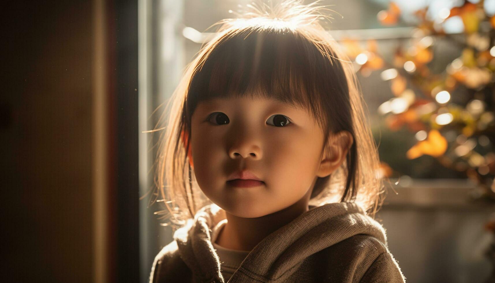 Cute toddler girls smiling indoors, looking at camera generated by AI photo