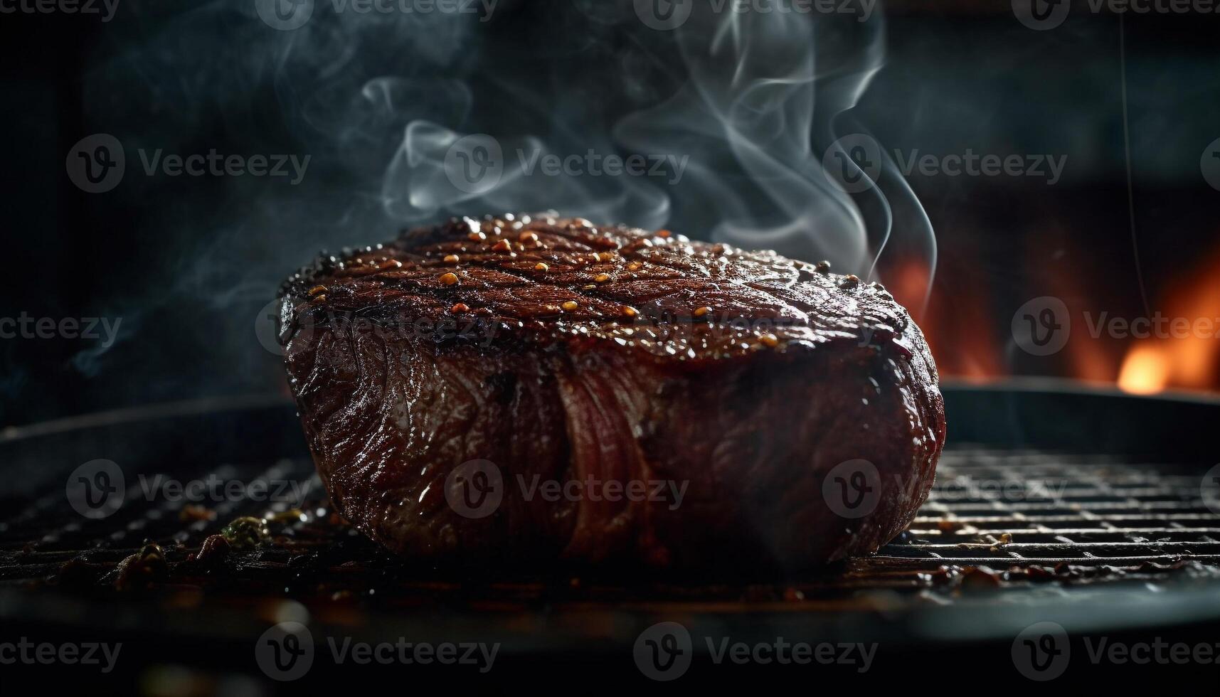 Grilled sirloin steak, juicy and tender meat generated by AI photo