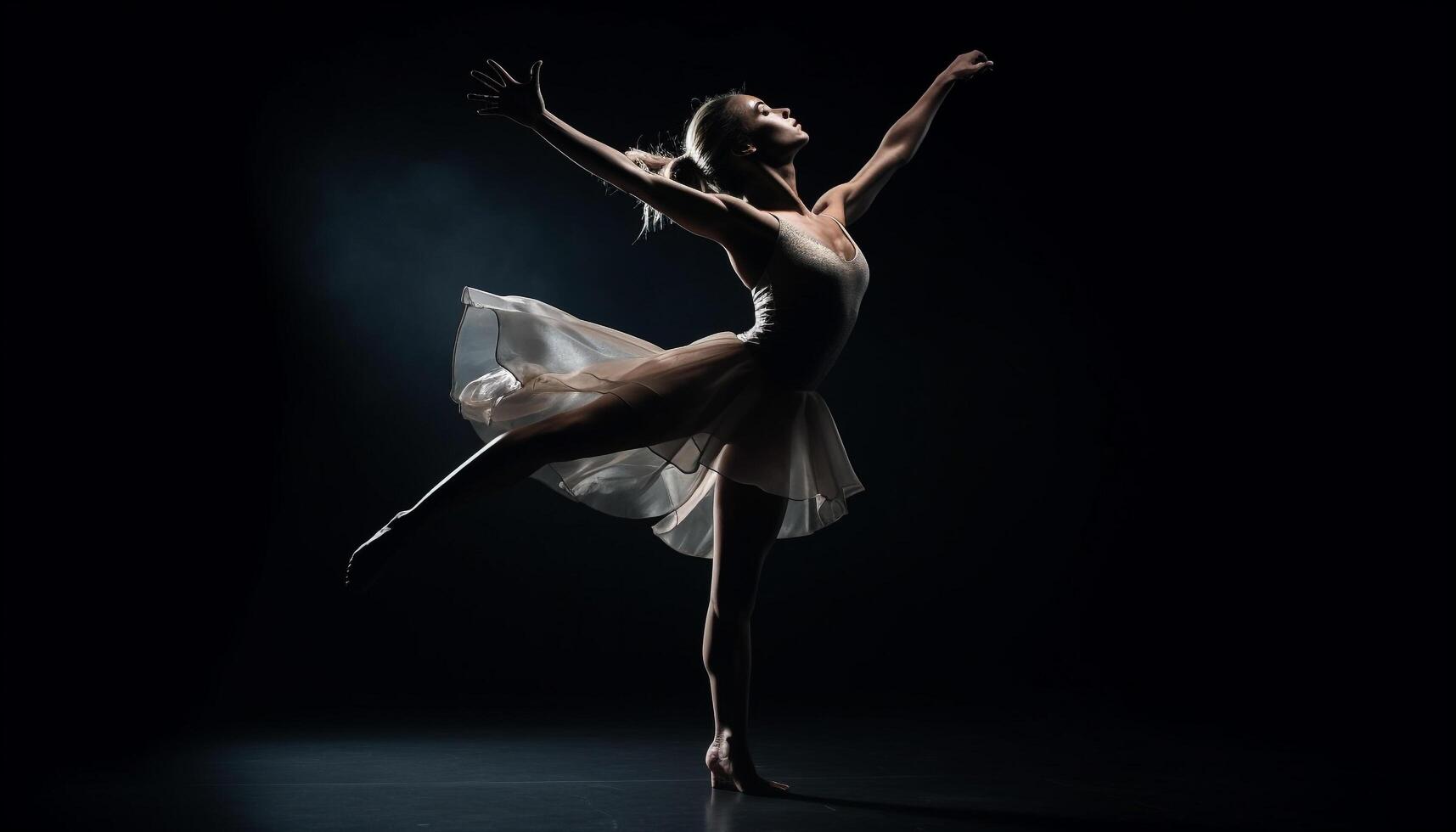 Graceful ballet dancer performs with elegance and skill generated by AI ...