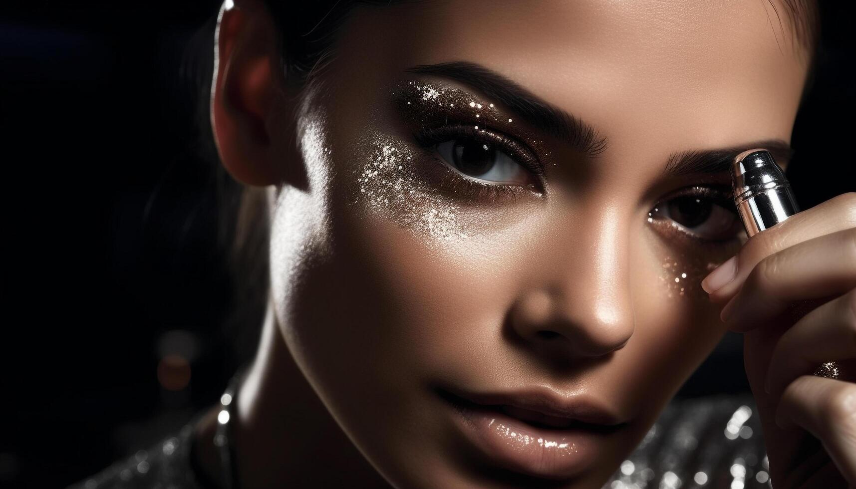 Beautiful fashion model exudes elegance and sensuality generated by AI photo