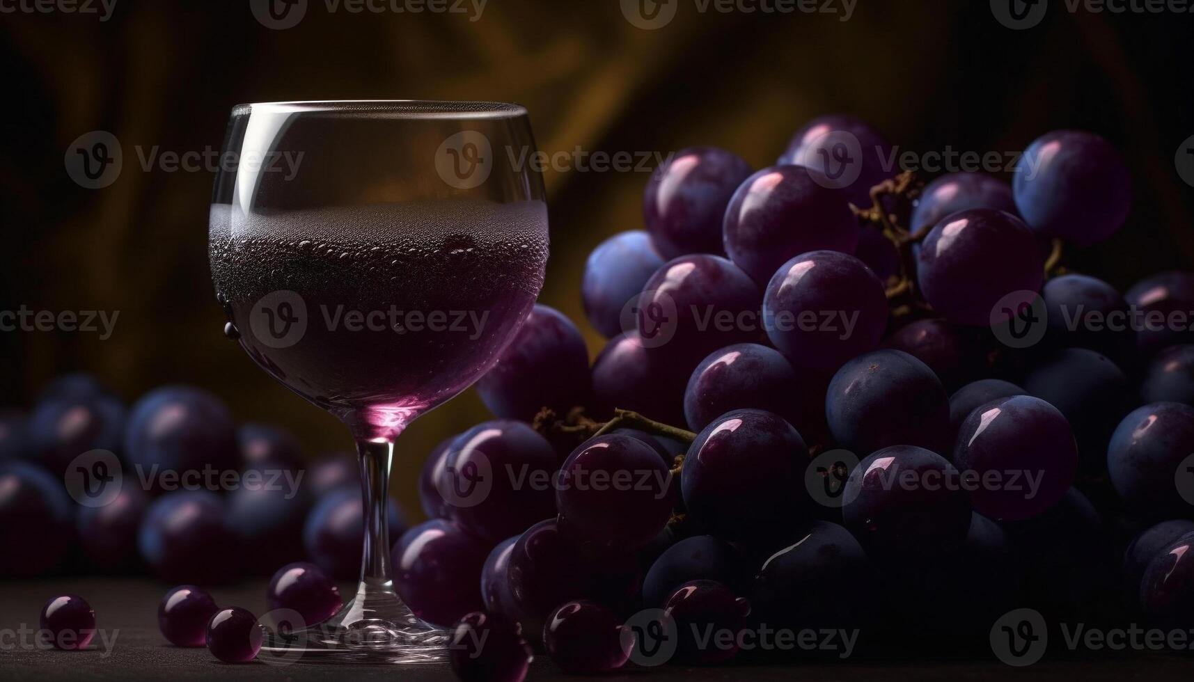 Fresh cabernet sauvignon grape, ripe for winemaking generated by AI photo