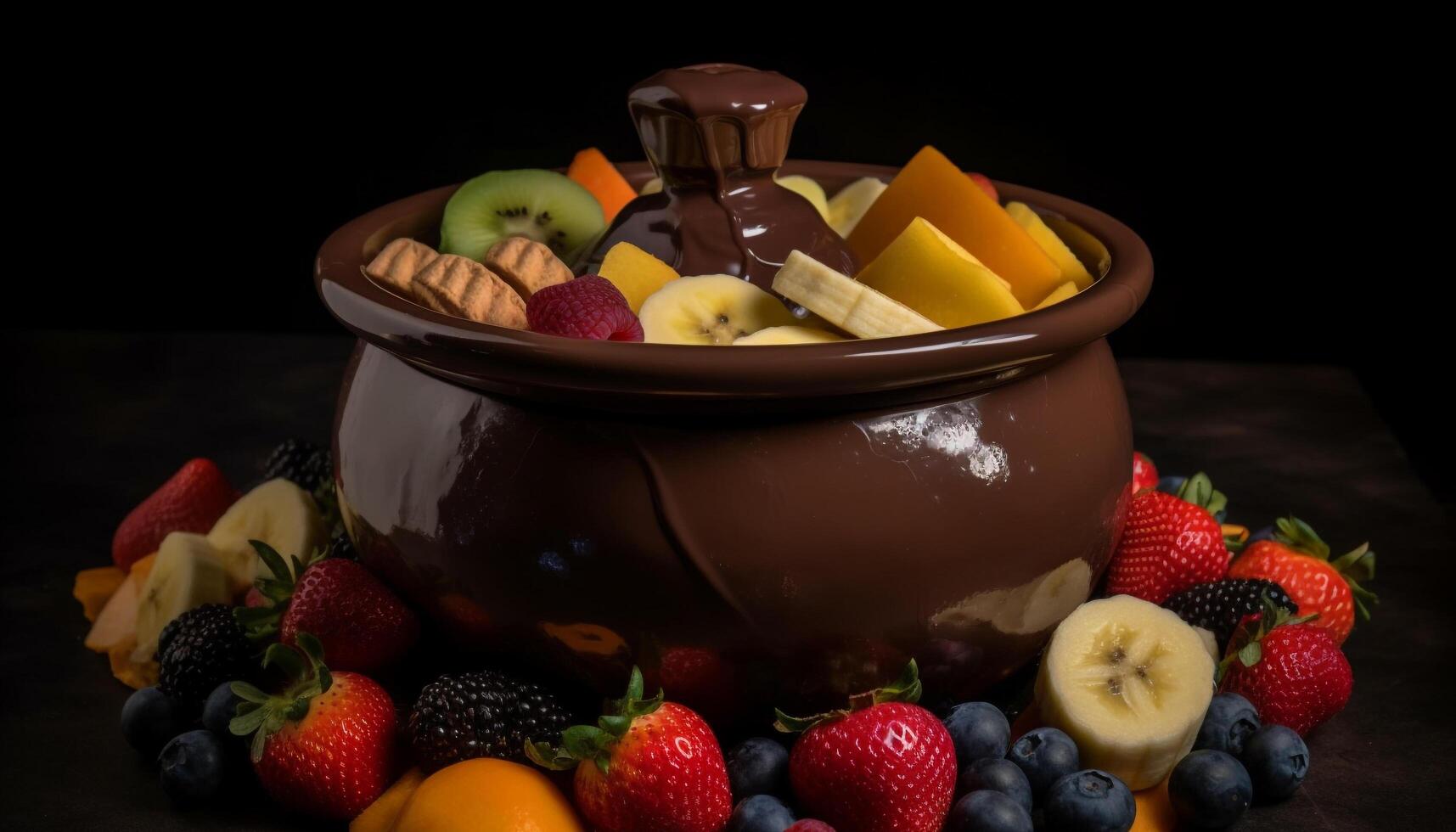 Fresh berry bowl a sweet indulgence variation generated by AI photo