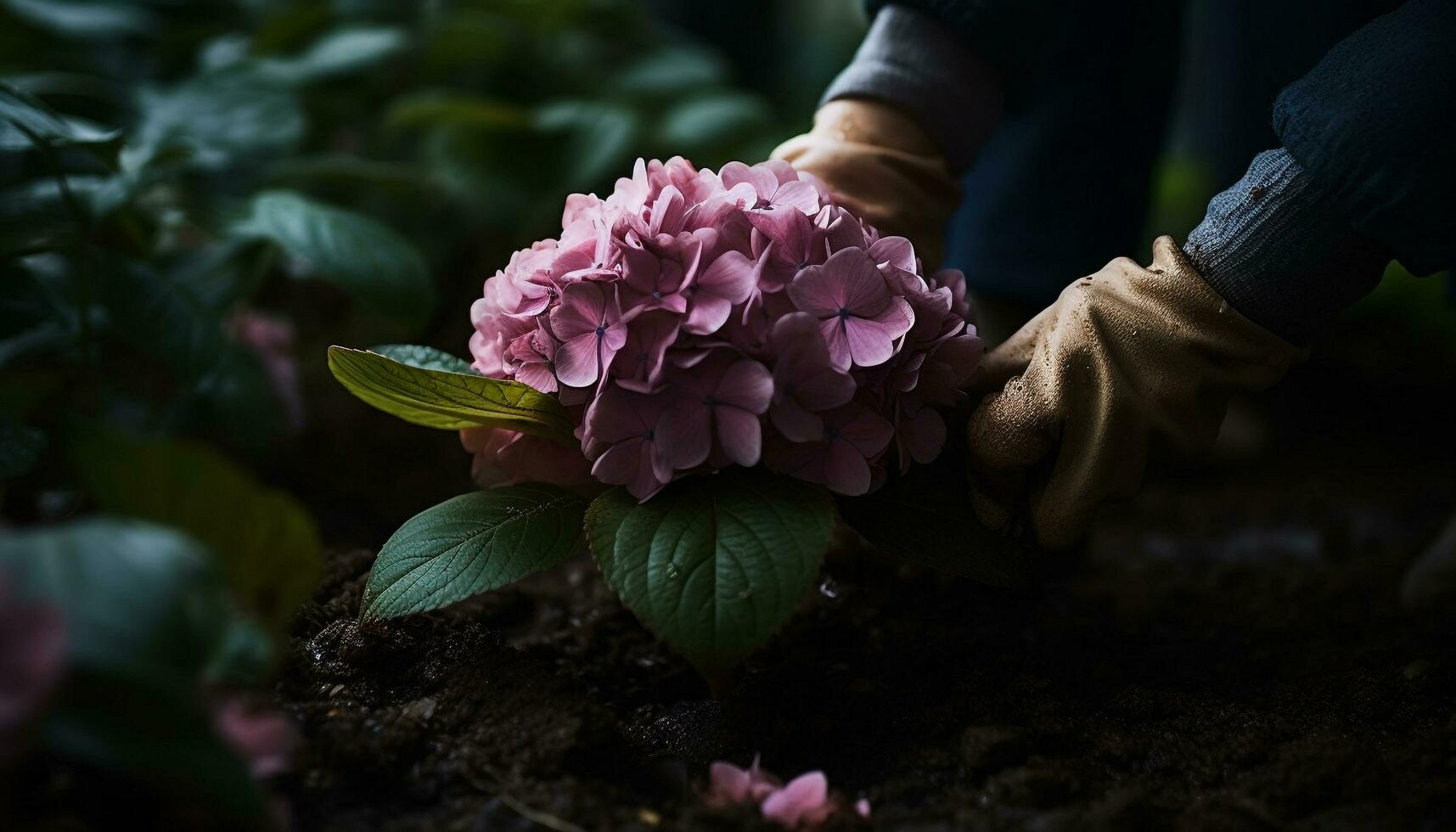 Fresh hydrangea bouquet, a gift of love generated by AI photo