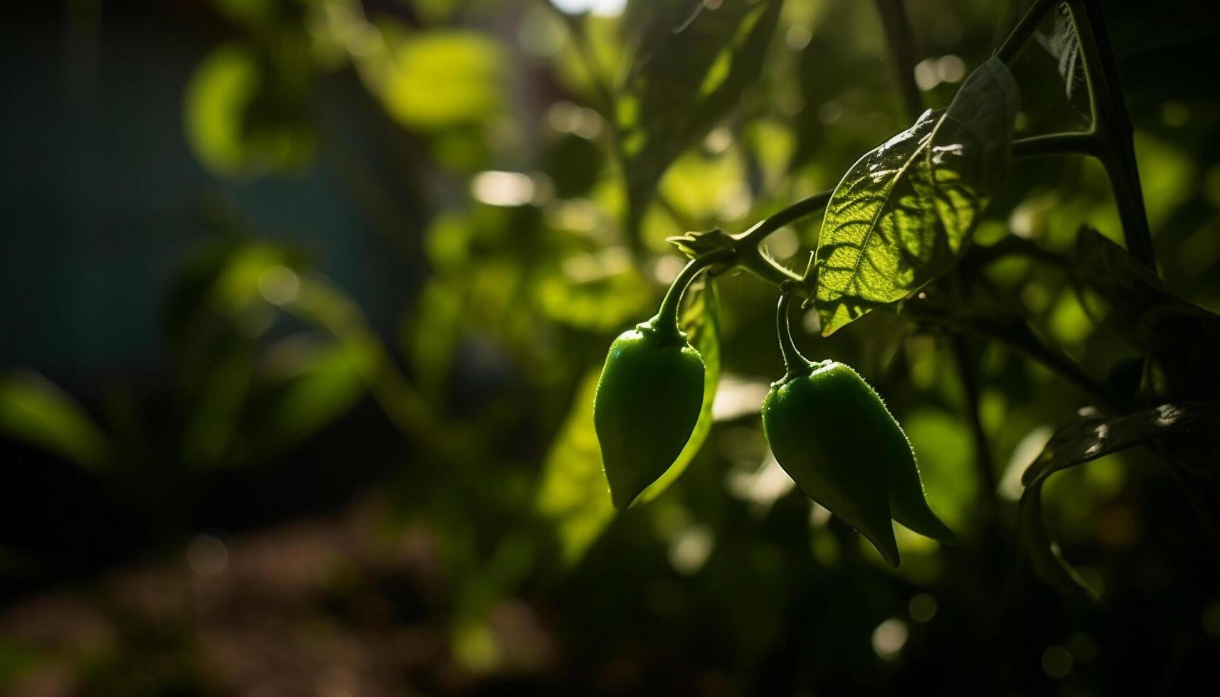 Ripe tomato on branch, fresh organic salad generated by AI photo