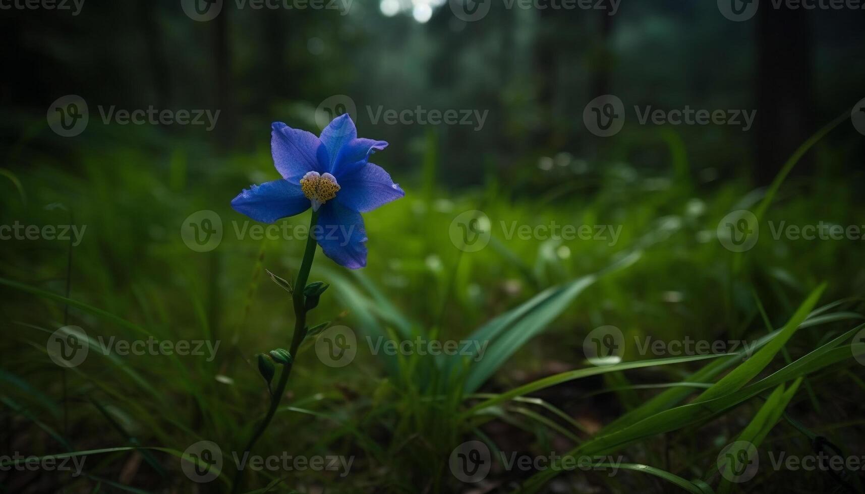 Wildflower blossoms in tranquil meadow, springtime growth generated by AI photo